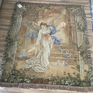 ANGEL OF LIGHT Manual Woodworkers & Weavers Tapestry Throw Made in USA 51x62 New